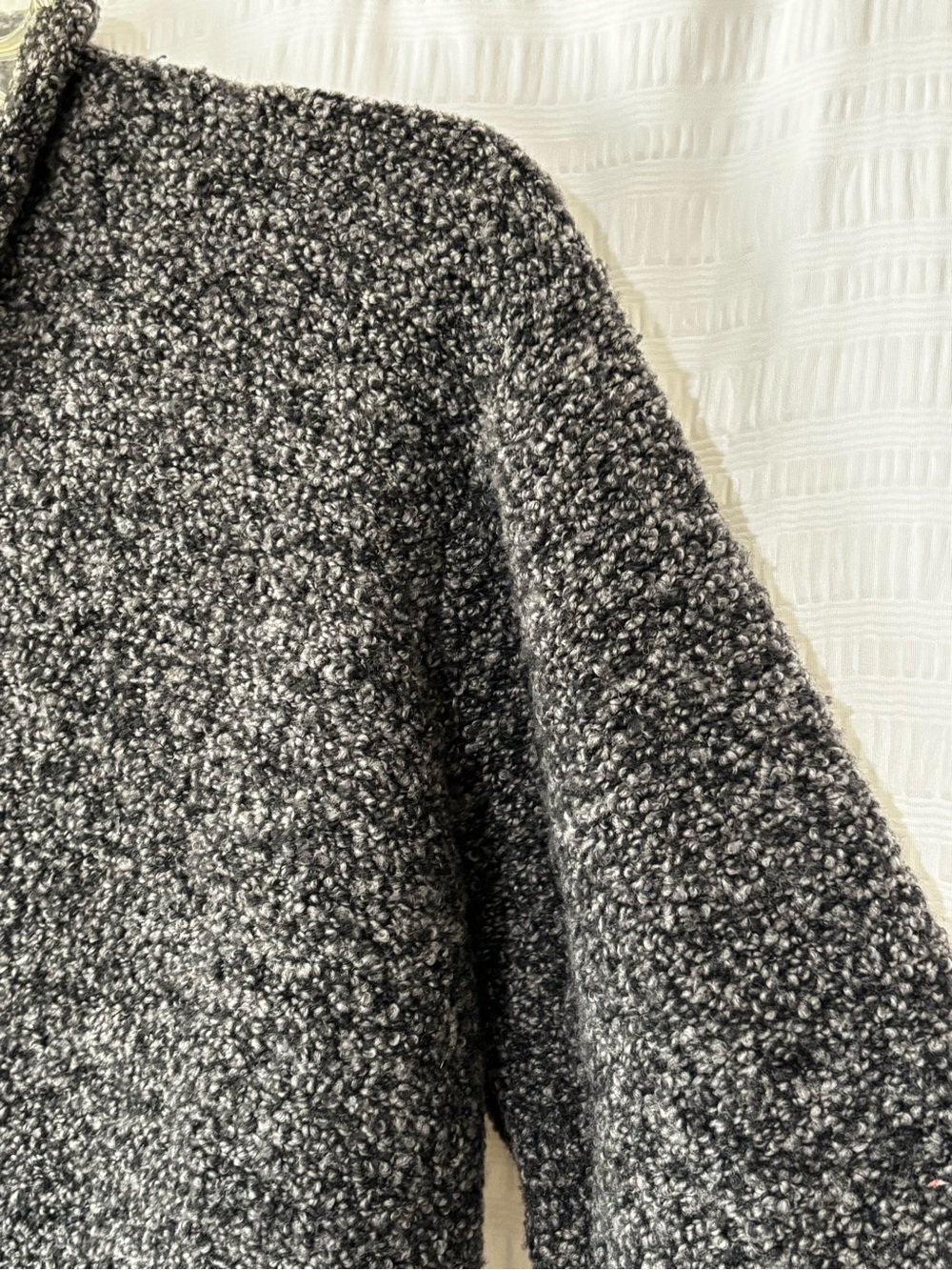 Vintage Eileen Fisher Wool Cashmere Slub Knit Button-down Cardigan Gray Sz Small - Picture 5 of 8